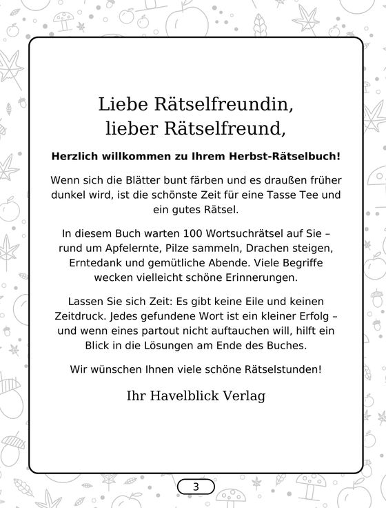 Buchseite 3: Begrüßung