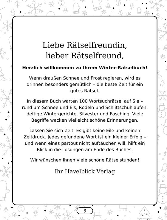 Buchseite 3: Begrüßung