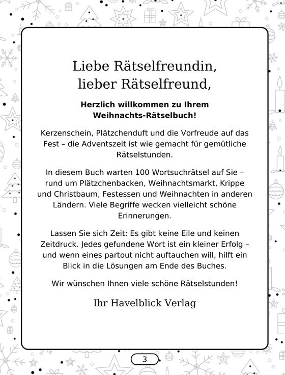 Buchseite 3: Begrüßung